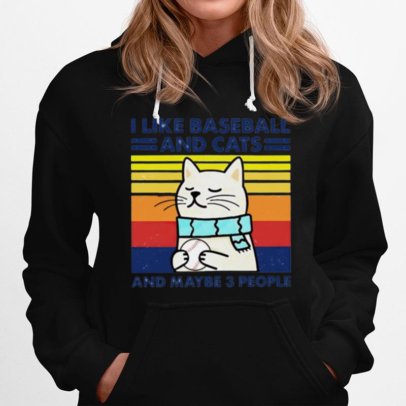 I Like Baseball And Cats And Maybe 3 People Hoodie