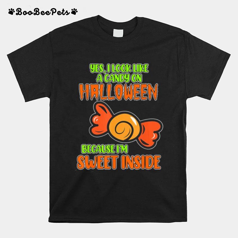I Look Like Candy Halloween Pumpkin Ghost Skeleton Graphic T-Shirt
