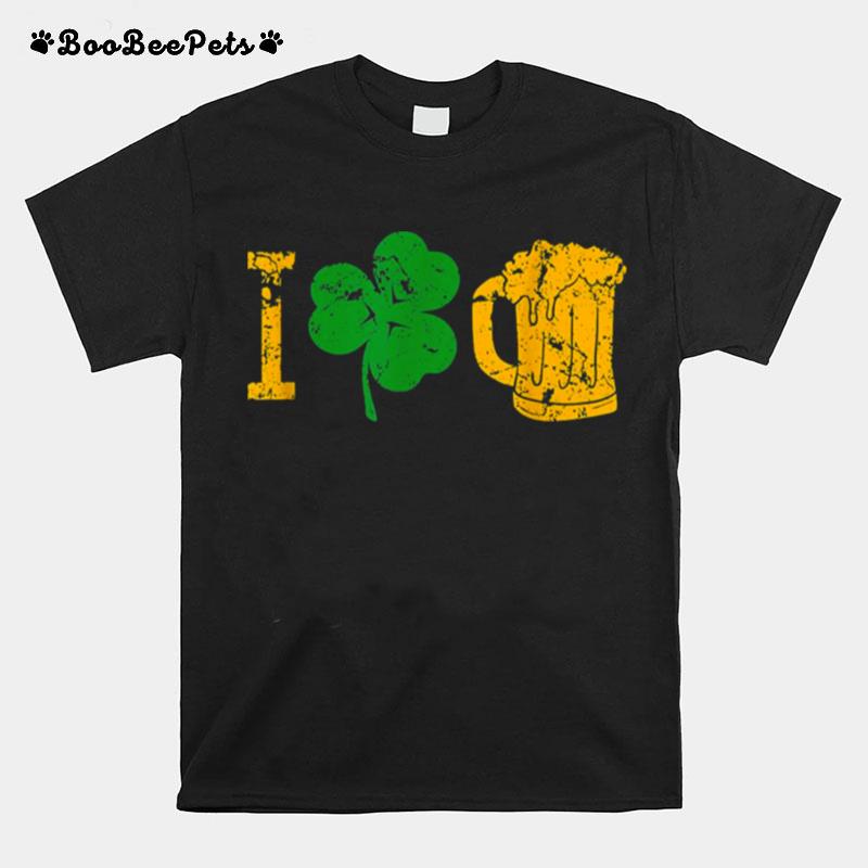 I Love Beer Four Leaf Clover St Patricks Day T-Shirt