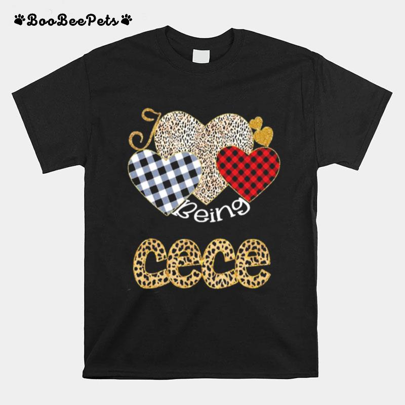 I Love Being Cece Leopard Valentines Day T-Shirt