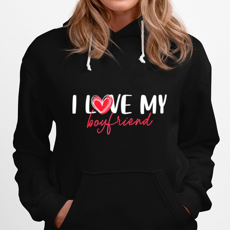 I Love My Boyfriend Red Heart Love Hoodie