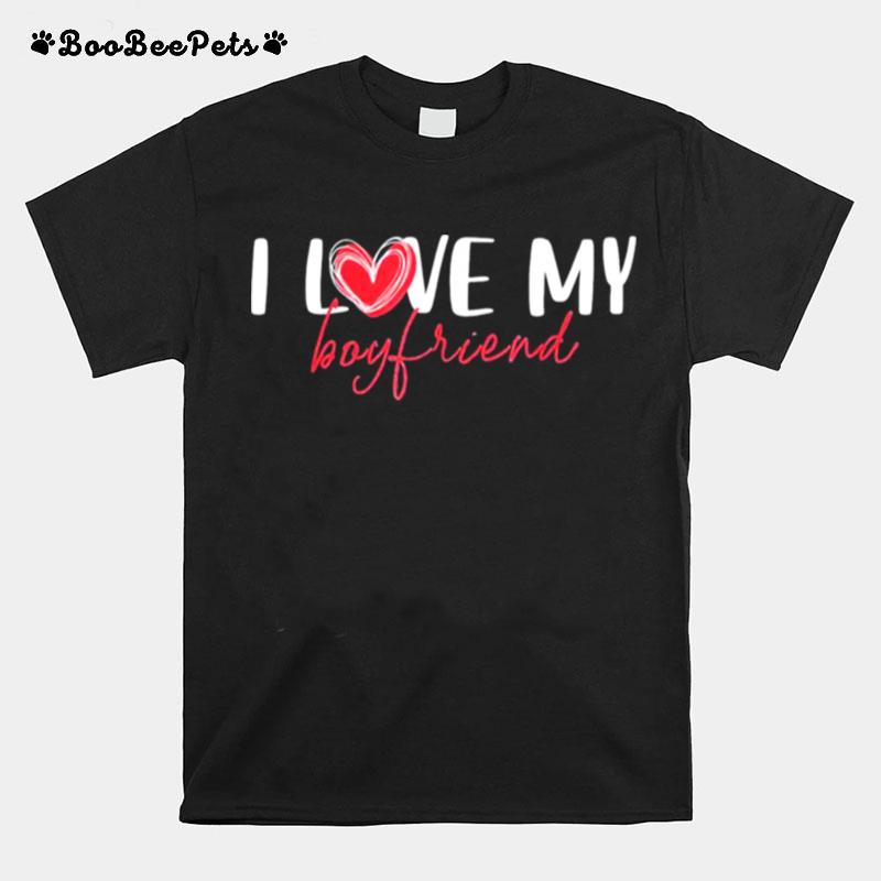 I Love My Boyfriend Red Heart Love T-Shirt