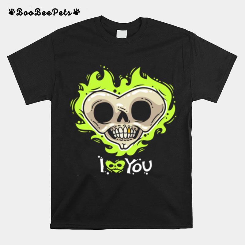 I Love You Skull Heart Halloween Day T-Shirt