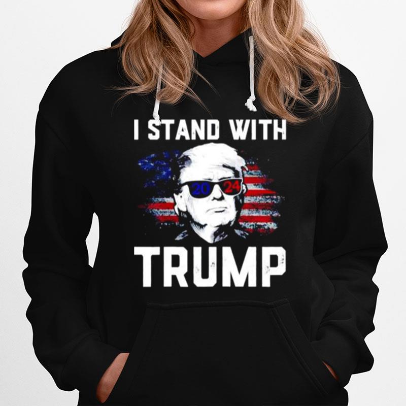 I Stand With Trump 2024 Sunglasses Hoodie