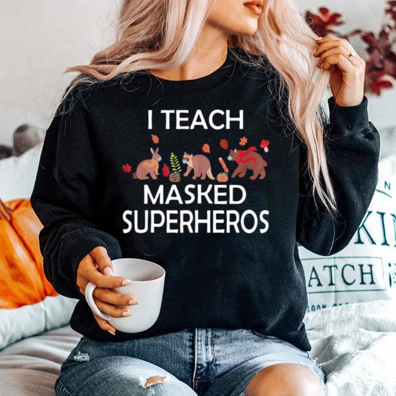 I Teach Masked Superheroes Funny Pumpkin Animals Lovers Sweater