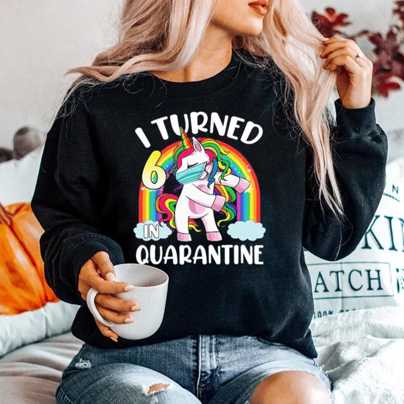 I Turned 6 In Quarantine Flossing Unicorn 6Th Birthday Sweater