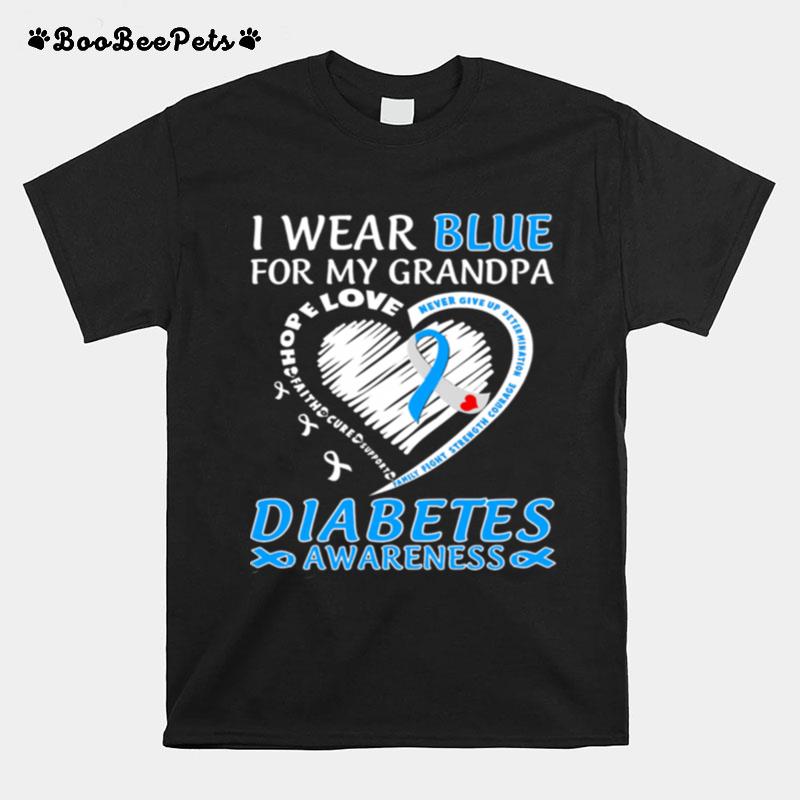 I Wear Blue For My Grandpa Diabetes Awareness T-Shirt