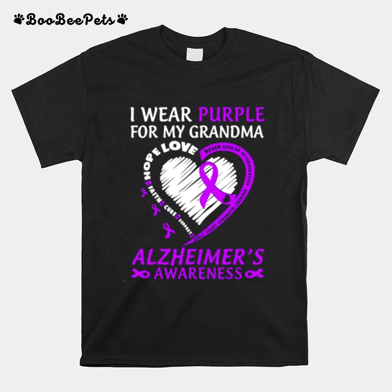 I Wear Purple For My Grandma Alzheimers Awareness T-Shirt