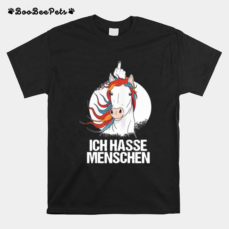 Ich Hasse Menschen Mittelfinger Cooles Einhorn T-Shirt