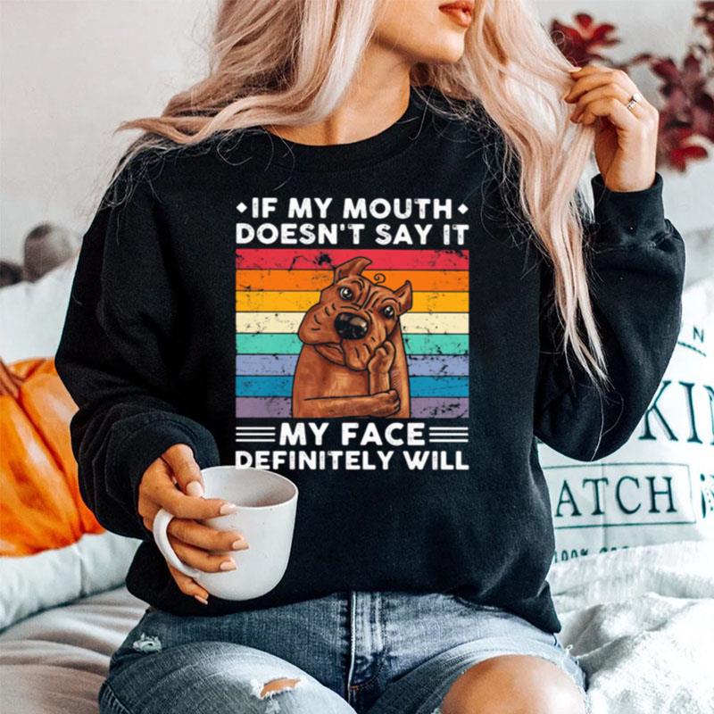 If My Mouth Doesnt Say It My Face Definitely Will Pitt Bull Vintage Sweater