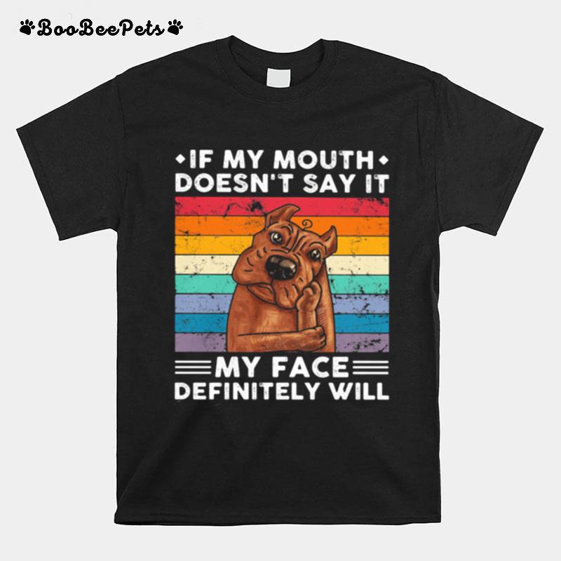 If My Mouth Doesnt Say It My Face Definitely Will Pitt Bull Vintage T-Shirt
