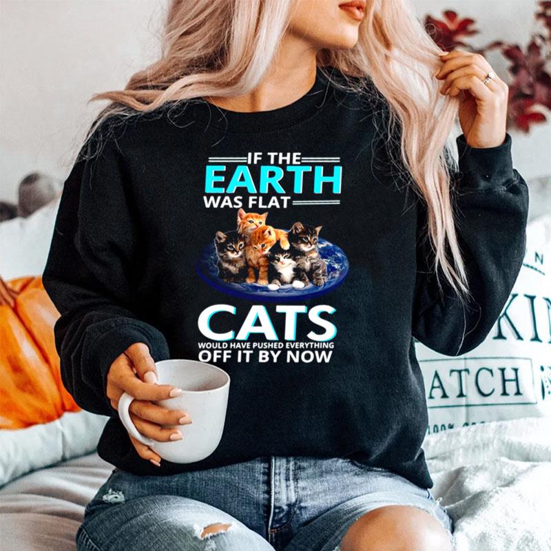 If The Earth Was Flat Cats Would Have Pushed Everything Off It By Now Sweater