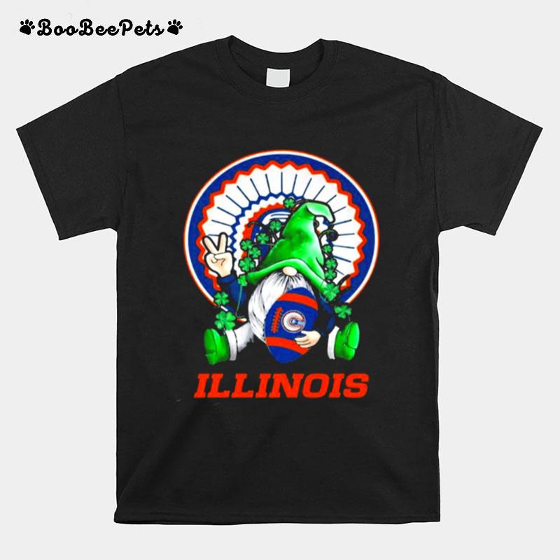 Illinois Football Gnome Patricks Day T-Shirt