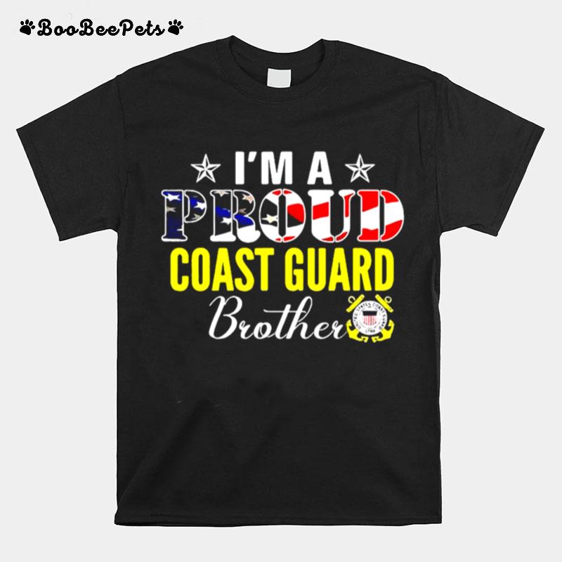 Im A Proud Coast Guard Brother American Flag Veteran T-Shirt