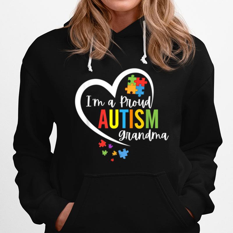 Im A Proud Grandma Love Heart Autism Awareness Puzzle Hoodie