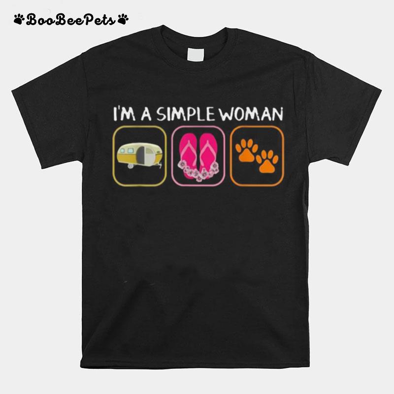 Im A Simple Camping Flip Flop And Dog T-Shirt