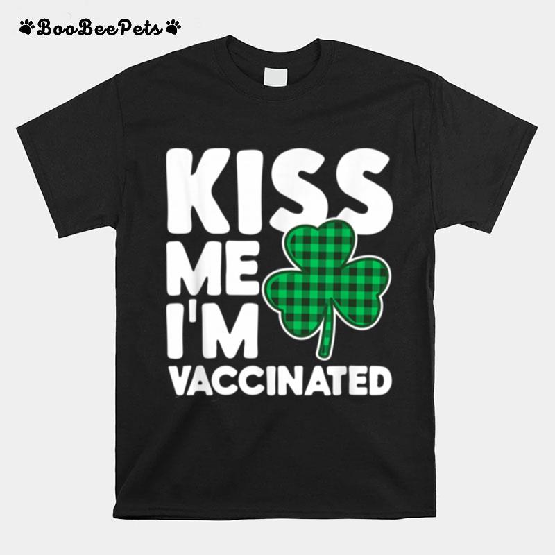 Im Clover Vaccinated Plaid St. Patricks Day T-Shirt