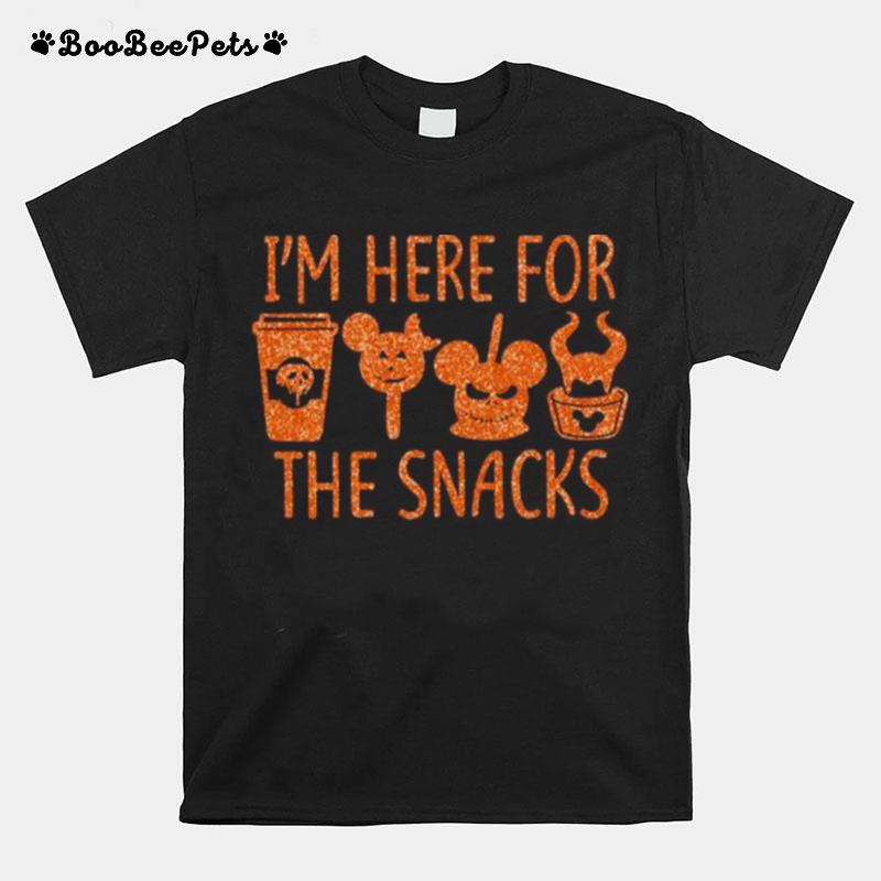 Im Here For The Snacks Disney Jack Skeleton And Witch Halloween T-Shirt