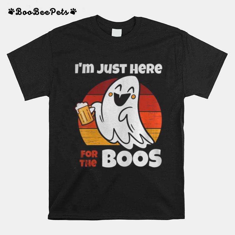 Im Just Here For The Boos Ghost Beer Halloween Costume T-Shirt