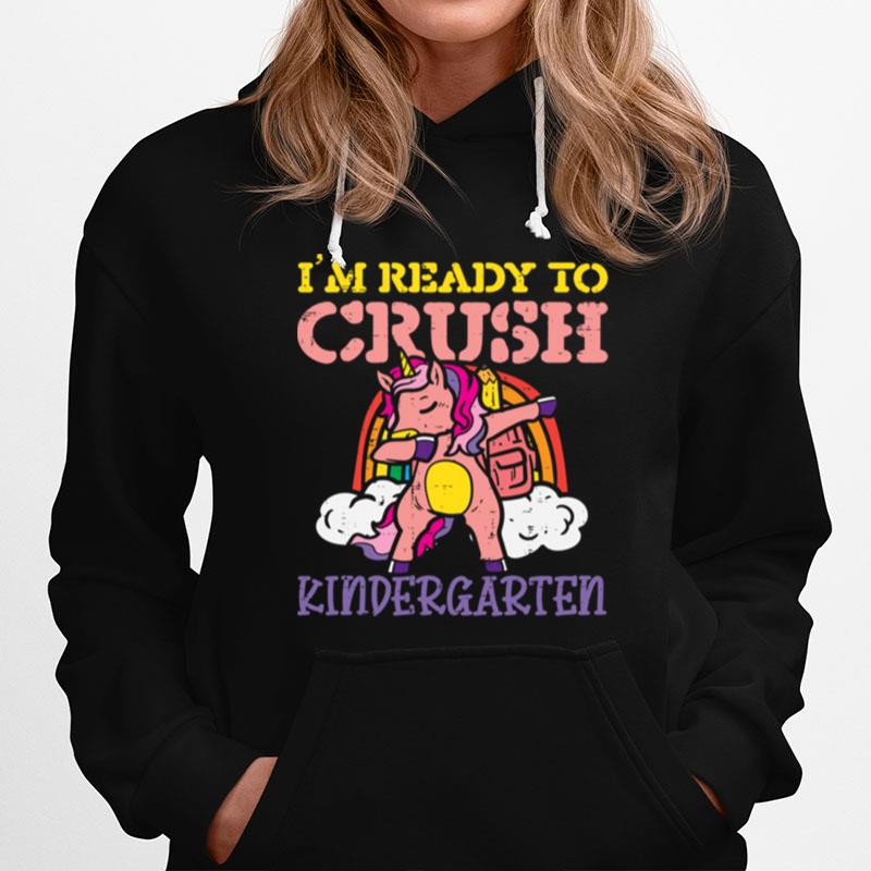 Im Ready To Crush Kindergarten Unicorn Dab Rainbow Girls Hoodie