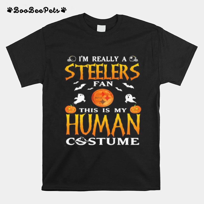 Im Really A Pittsburgh Steelers Fan This Is My Human Costume Halloween T-Shirt