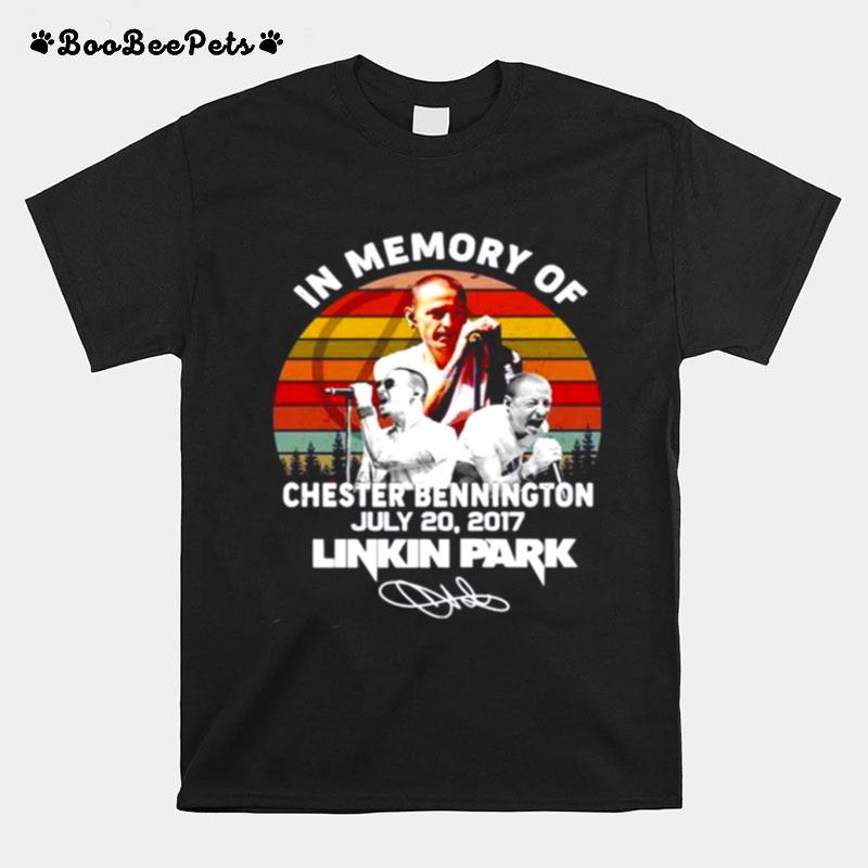 In Memory Of Chester Bennington July 20 2017 Linkin Park Vintage Signature T-Shirt