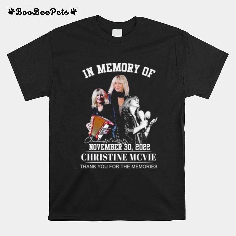 In Memory Of Christine Mcvie Thank You For The Memories Signature T-Shirt