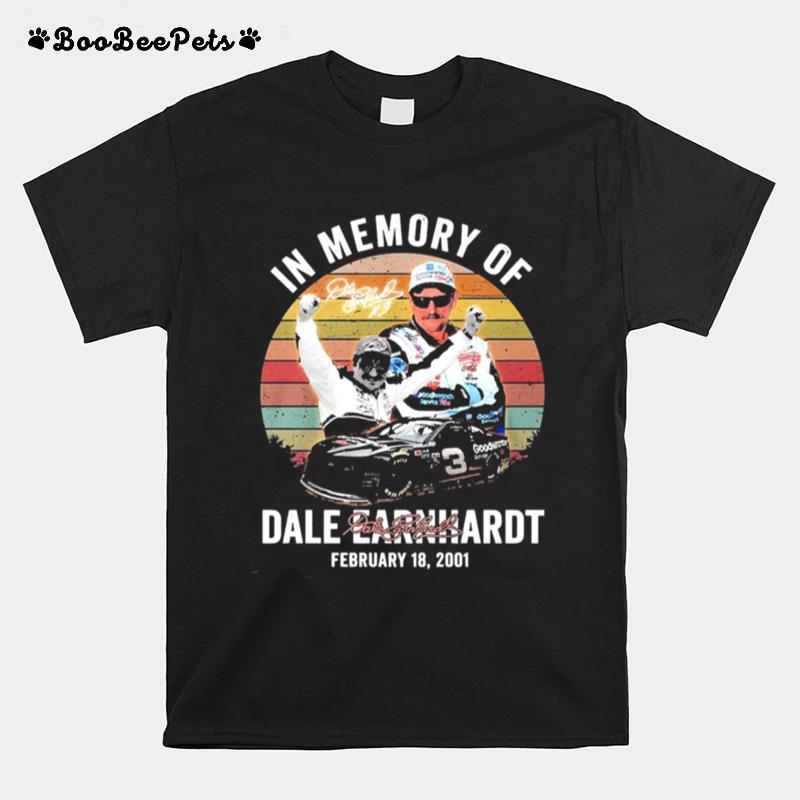 In Memory Of Dale Earnhardt February 18 2001 Vintage Signature T-Shirt