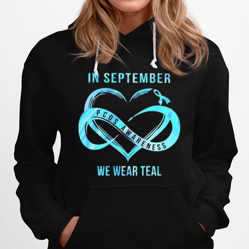 In September Pcos Awareness We Wear Teal Hoodie