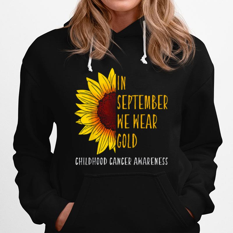 In September Wear Gold Childhood Cancer Awareness Sunflower Hoodie