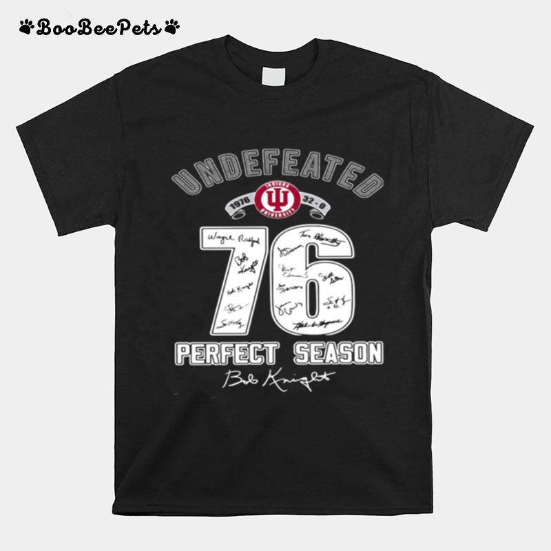Indiana University Undefeated 1976 32 0 76 Perfect Season Signatures T-Shirt
