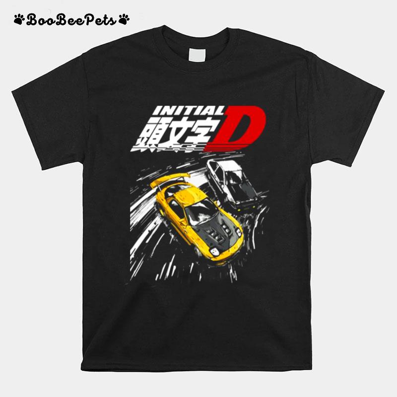 Initial D Mountain Drift Racing Tandem Ae86 Vs Fd Rx 7 T-Shirt