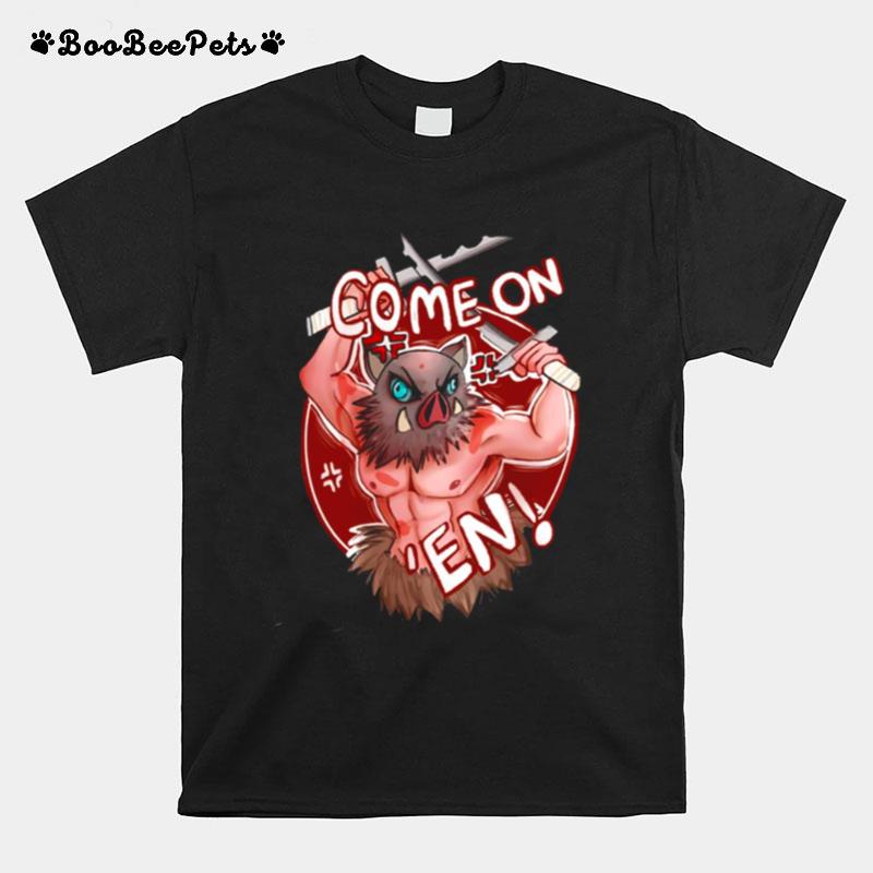 Inosuke Come On %E2%80%98En Red Design Demon Slayer T-Shirt