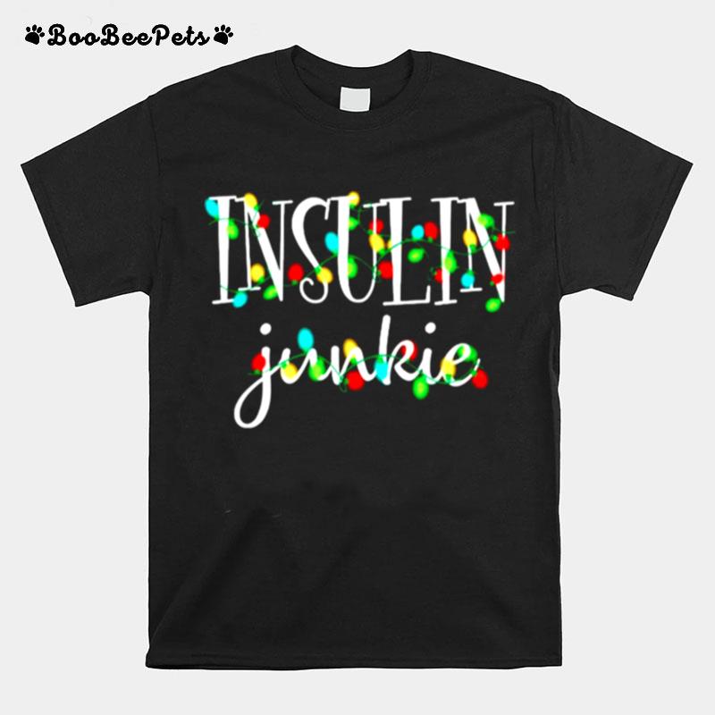 Insulin Junkie Diabetes Lights Christmas T-Shirt