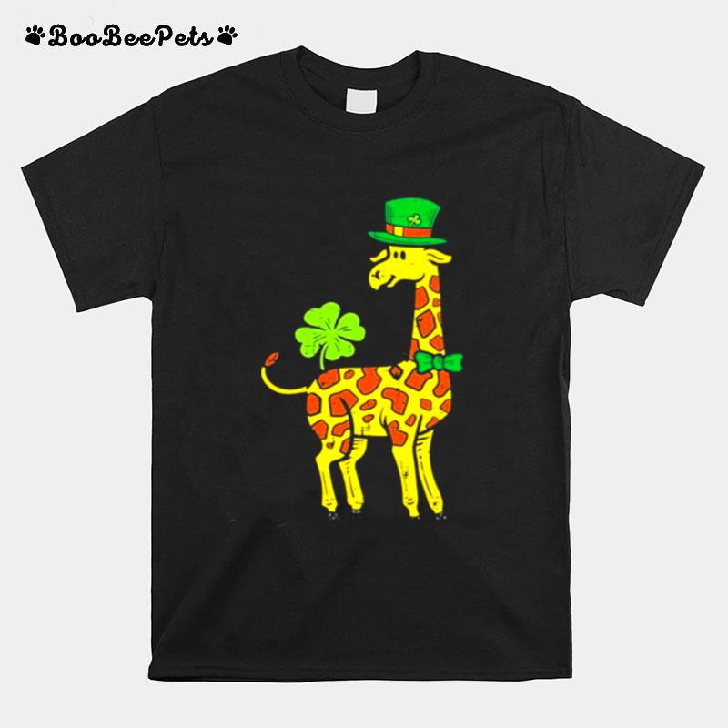 Irish Leprechaun Giraffe Shamrock St Patrick Day Animal T-Shirt