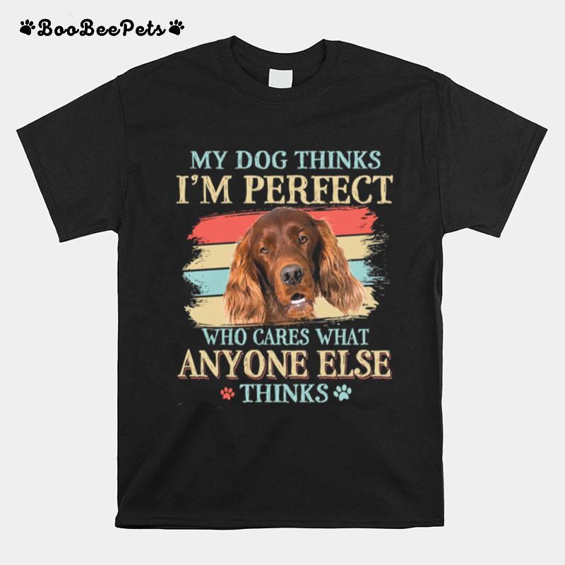 Irish Setter My Dog Thinks Im Perfect Who Cares What Anyone Else Thinks T-Shirt