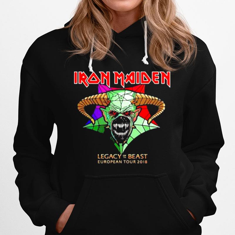 Iron Maiden %E2%80%98Legacy Of The Beast Tour Womens Fitted Hoodie