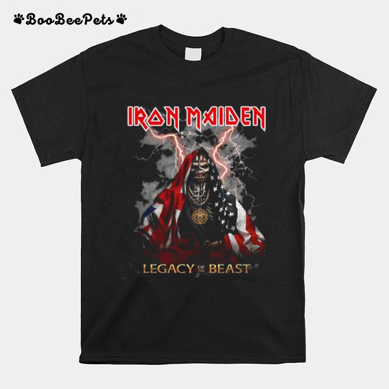 Iron Maiden Legacy Of The Beast American Flag T-Shirt