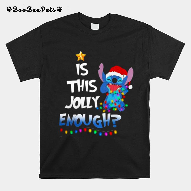 Is This Jolly Enough Christmastree Stitch Xmas T-Shirt