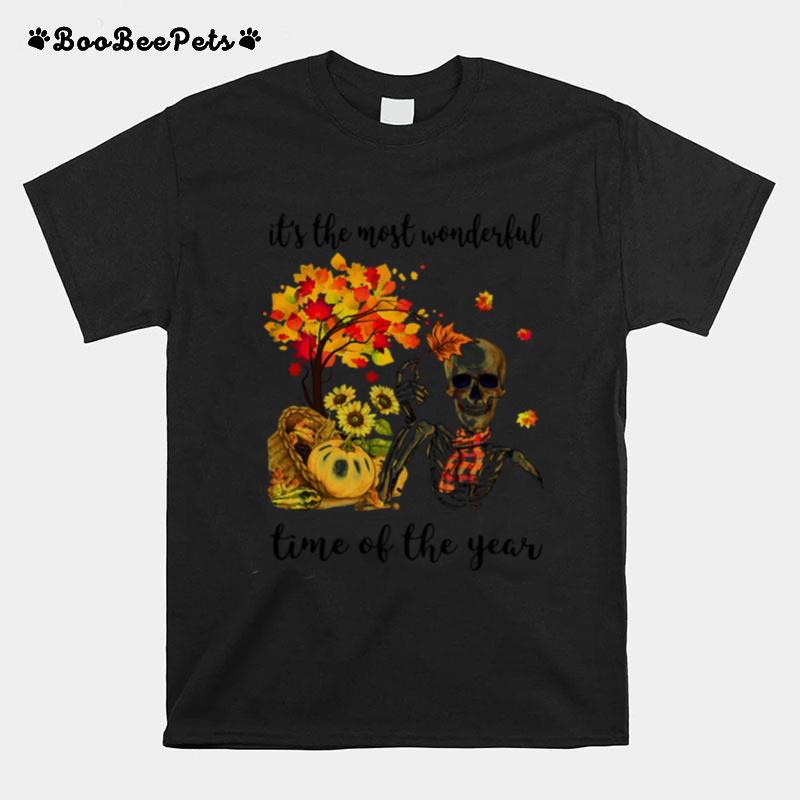 It%E2%80%99S The Most Wonderful Pumpkin Time Of The Year Autumn Skull T-Shirt