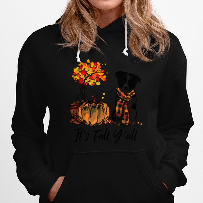 Its Fall Yall Border Collie Dog Halloween Hoodie