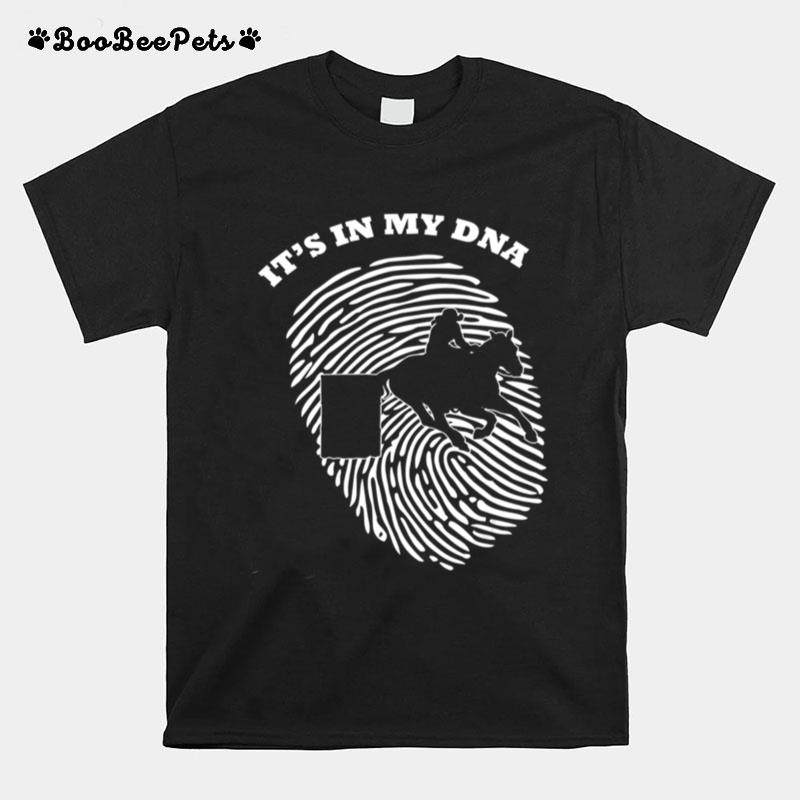 Its In My Dna Barrel Racing Rodeo Fingerprint Fans Retro T-Shirt