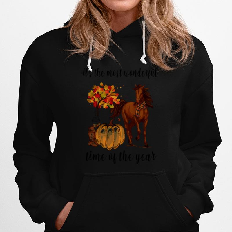 Its The Most Wonderful Time Of Year Fall Autumn Horse Pumpkin Hoodie