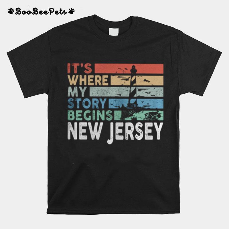 Its Where My Story Begins New Jersey Vintage Retro T-Shirt