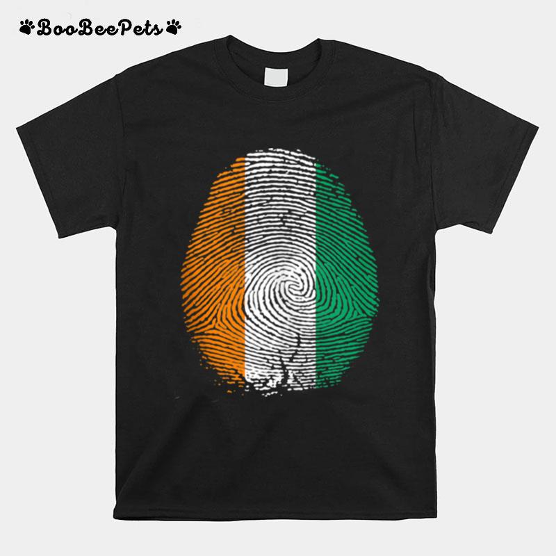 Ivory Coast Flag Fingerprint It Is In My Dna Ivorians T-Shirt