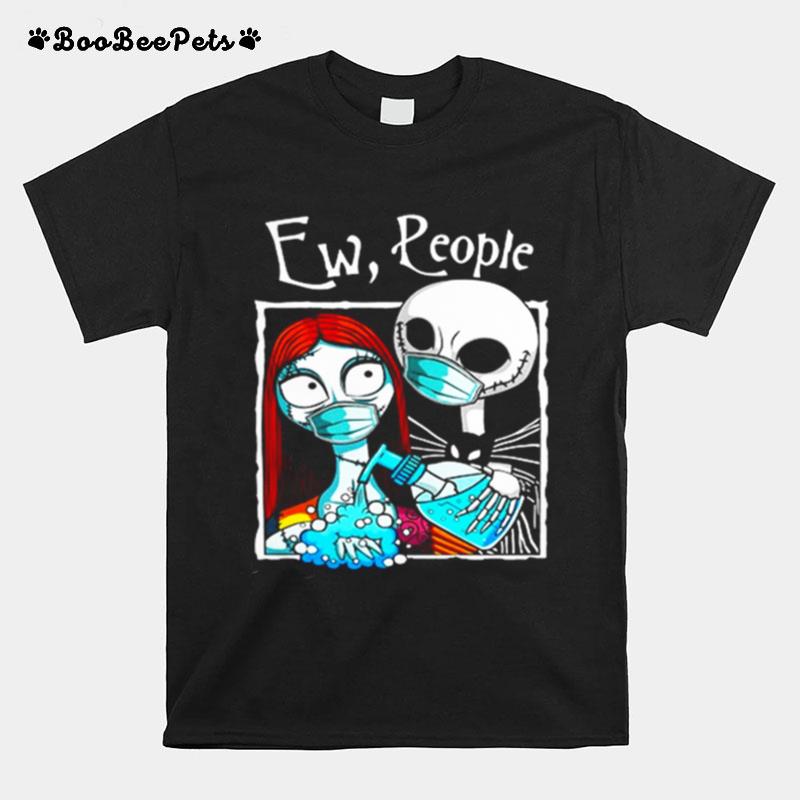 Jack And Sally Wearing Facemask Hand Sanitizer T-Shirt