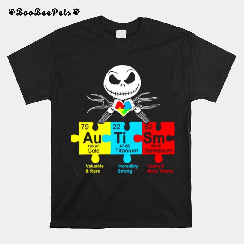Jack Skellington Autism Periodic Table Halloween T-Shirt
