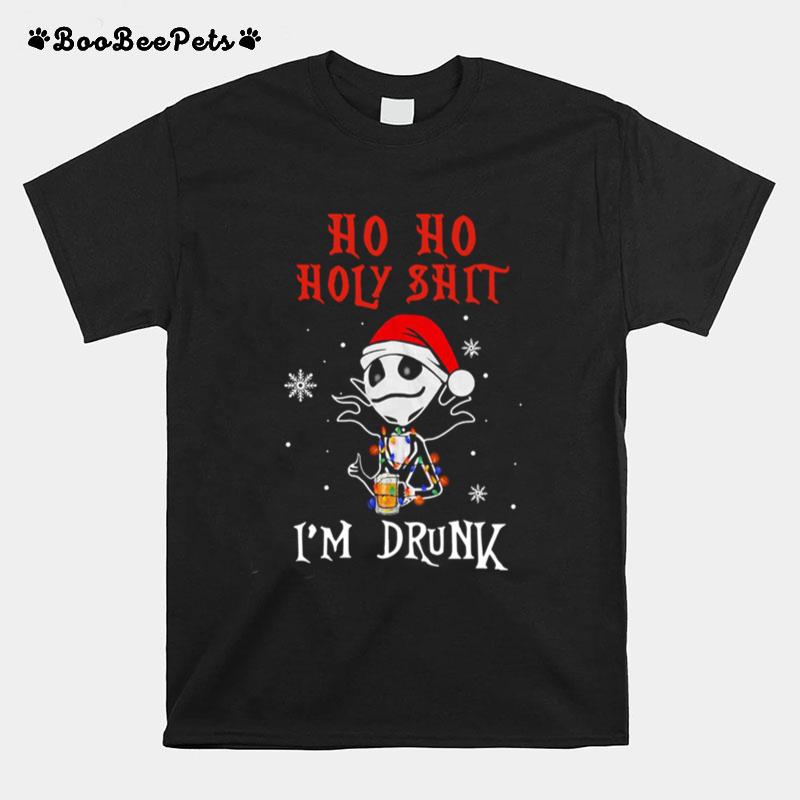 Jack Skellington Ho Ho Holy Shit Im Drunk Beer Christmas T-Shirt