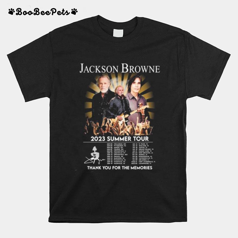 Jackson Browne 2023 Summer Tour Thank You For The Memories Signatures T-Shirt