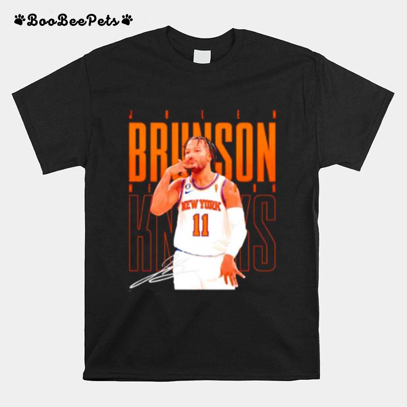 Jalen Brunson New York Knicks Basketball Signature T-Shirt